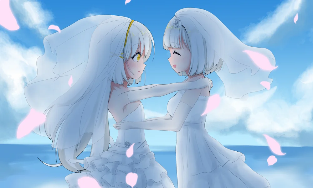 琴音りい・琴音ふぁみのウエディングイラスト